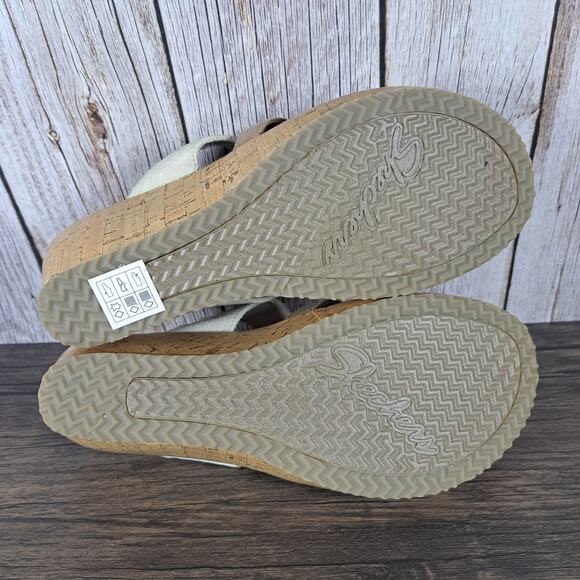 Skechers Cali Beverlee Sail Away Luxe Foam Cork Wedge  Skechers Cali Beverlee Sail Away Luxe Foam Cork Wedge Sandals Women\'s Size 9 EUC